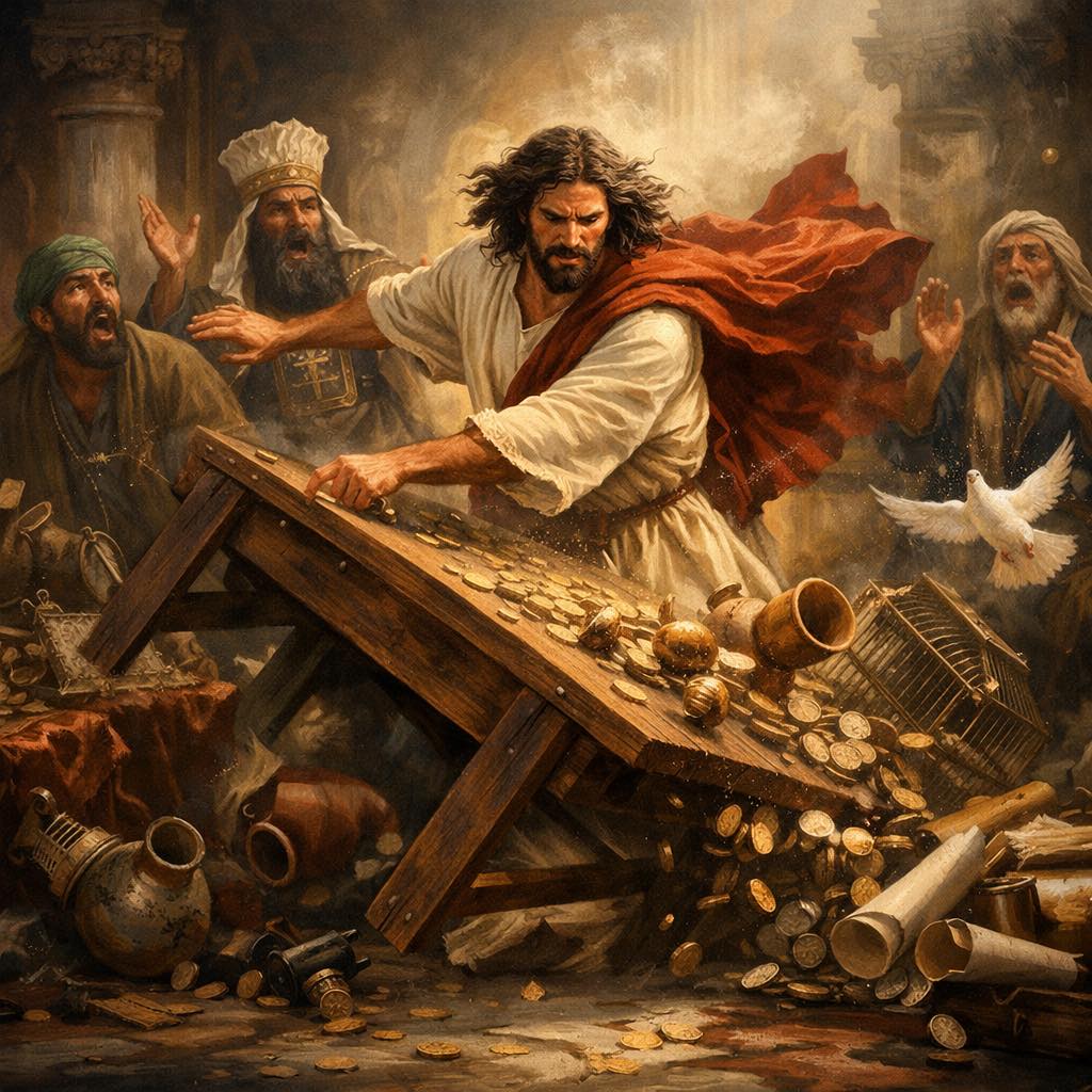 Jesus Chases Merchants Temple